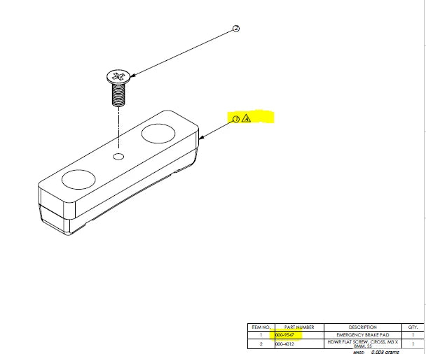 Stages Emergency Brake pad