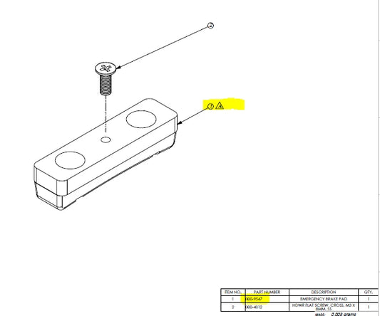 Stages Emergency Brake pad